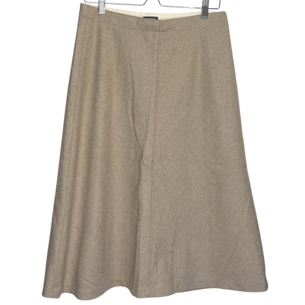 Vtg 00s Gap Wool Blend Aline Midi Skirt Sz 8 Khaki Heritage Preppy Academia Twee
